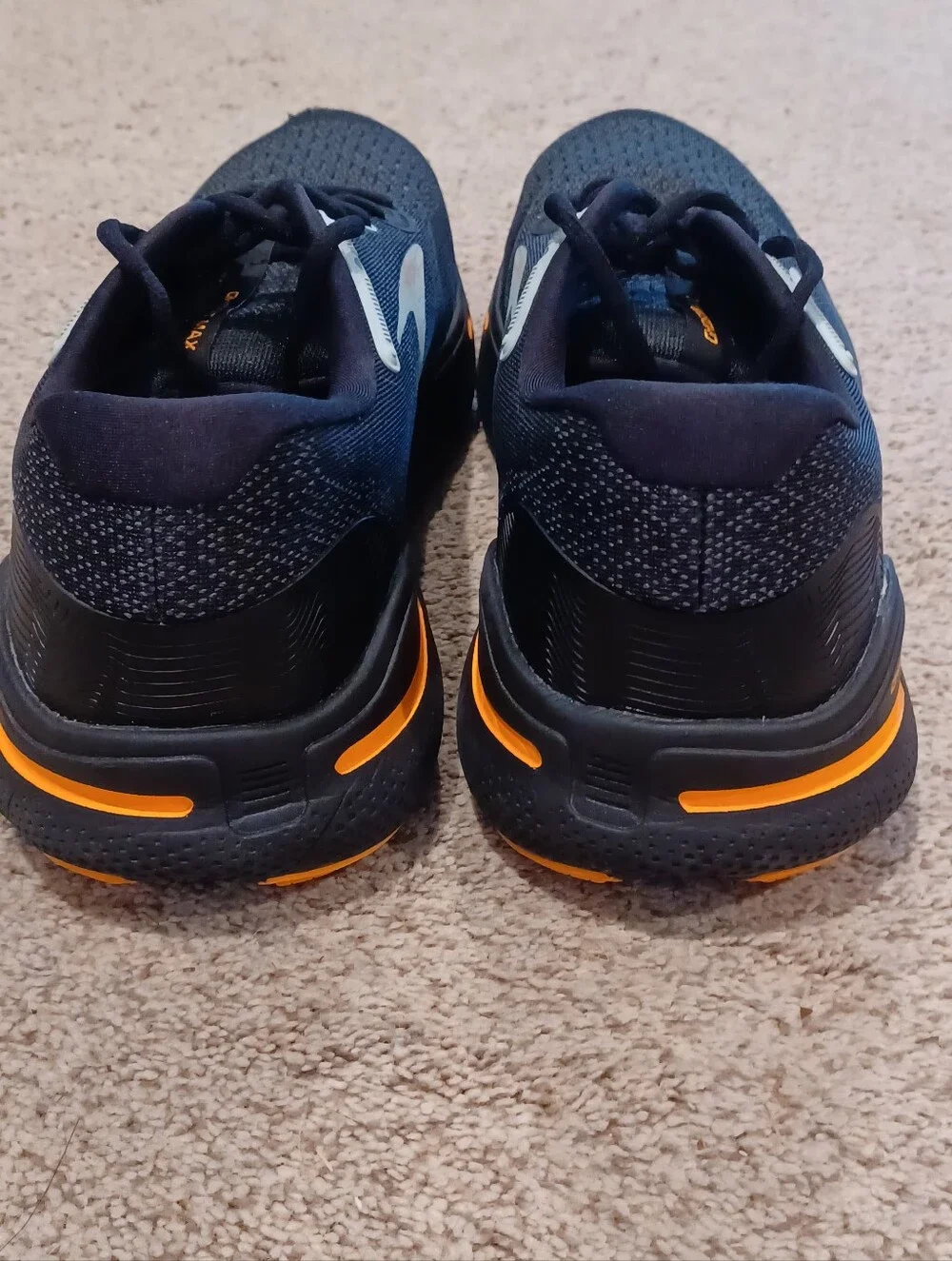 Brooks Ghost Max Running Shoes - Black with Orange Accents Mens Size 13